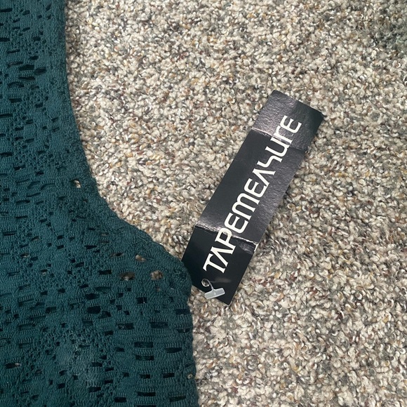 Vintage Kaufmann’s vest by Tapemeasure. Teal / forest green Crochet lacey sz L - Picture 9 of 9